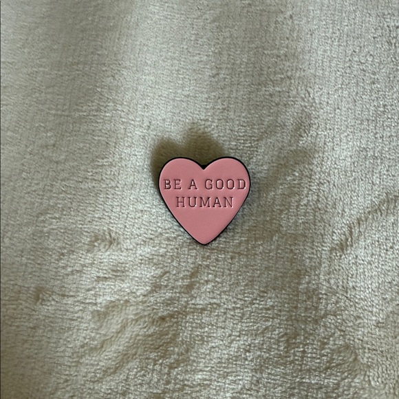 Accessories - Pink Heart Enamel Pin - "Be A Good Human"